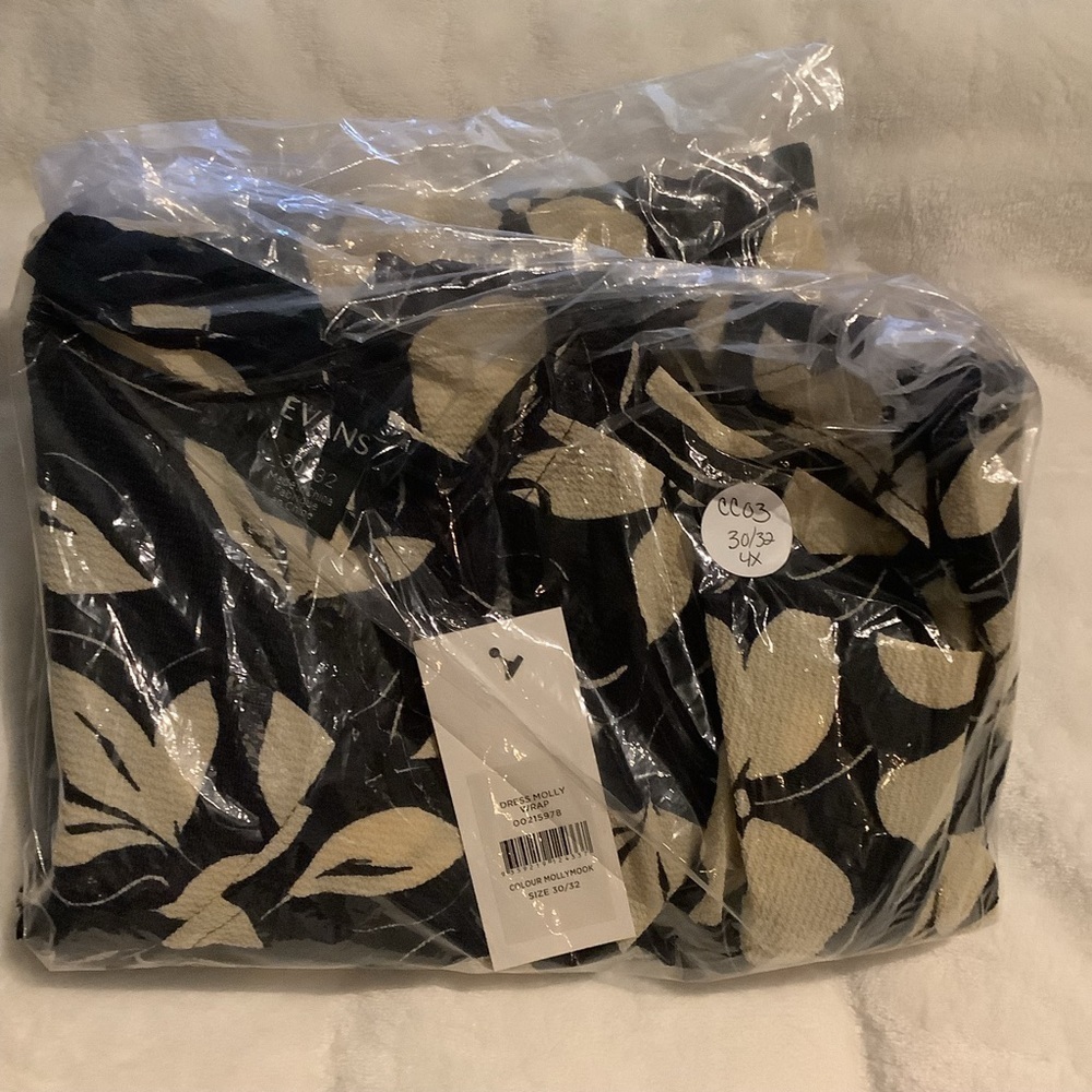 EVANS 30/32W Molly 3/4 Sleeves Wrap Maxi Dress CC03.5 - Picture 6 of 7